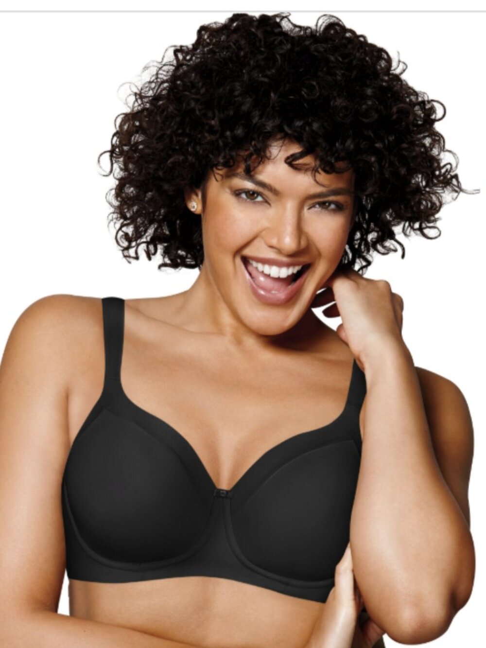 Playtex Women's Secrets Shaping Balconette Wire-Free Bra Black Size 38DD 5678